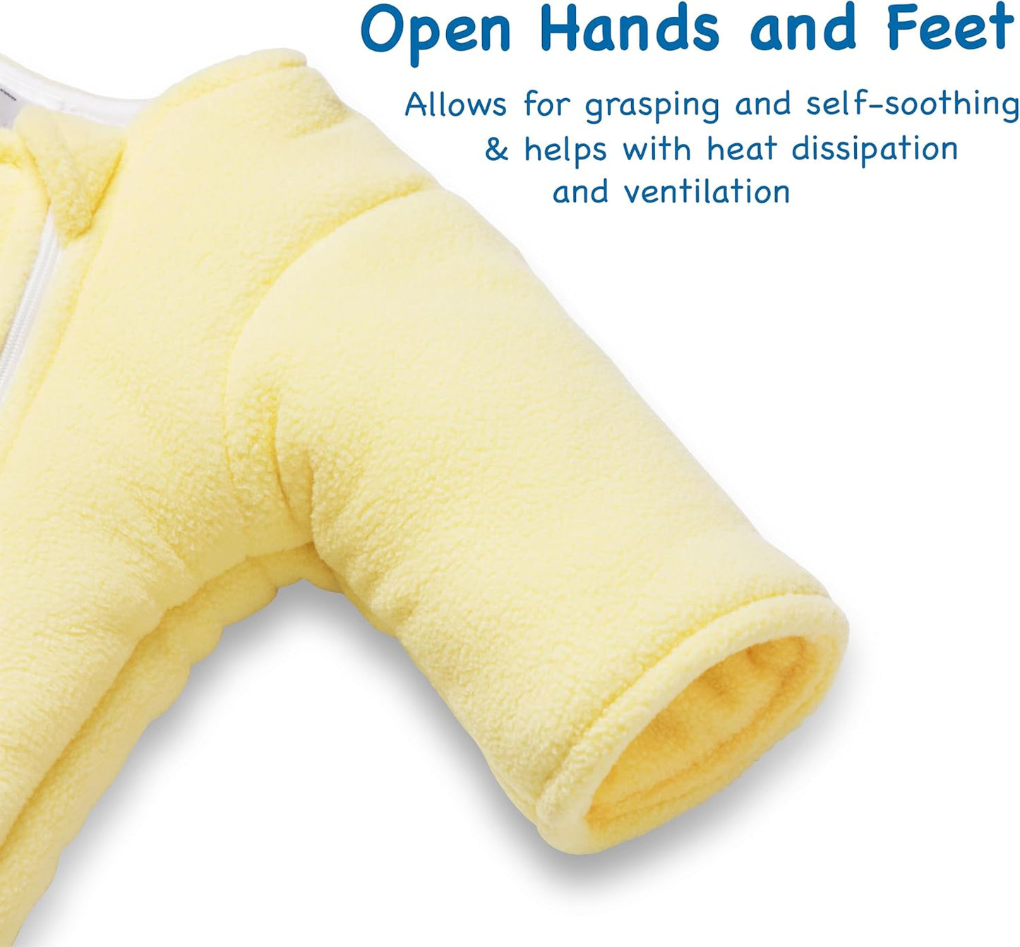 Magic Sleepsuit Baby Merlin's Microfleece Baby Swaddle Transition Product - Soft and Cozy Design, Double Zipper for Easy Diaper Changes, Promotes Safe Sleep, 3-6 Months - Yellow - Large 18-21lbs