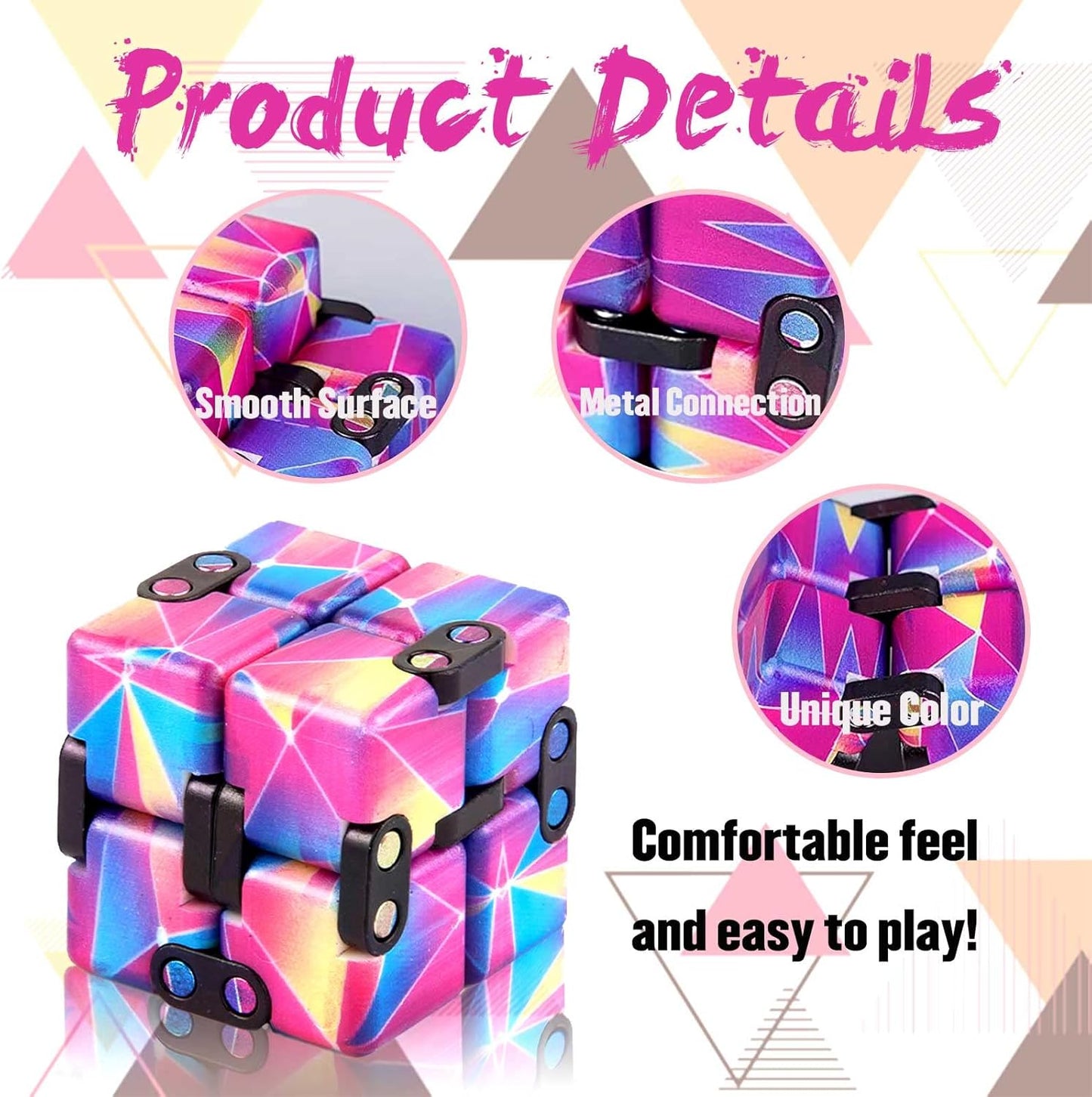 12 Pack Infinity Cube Fidget Toy, Fidgeting Game for Adults, Cool Mini Gadget Best for Stress and Anxiety Relief and Kill Time for ADD/ADHD/OCD