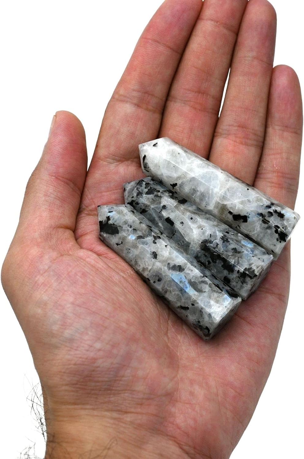 Amazing Gemstone Rainbow Moonstone Crystal Towers ~ Natural Healing Crystal Point Obelisk for Reiki Healing and Crystal Grid (2 to 3 INCH)