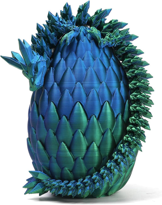 3D Printed Dragon Toy 12" Crystal Dragon Fidget Executive Desk Dragon Egg