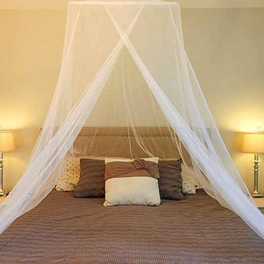 Mosquito Net, Bed Canopy Hanging Circular Curtain Netting for Single to King Size, Quick Easy Installation, Use to Cover The Baby Crib, Kid Bed, Girls Bed Or Full Size Bed