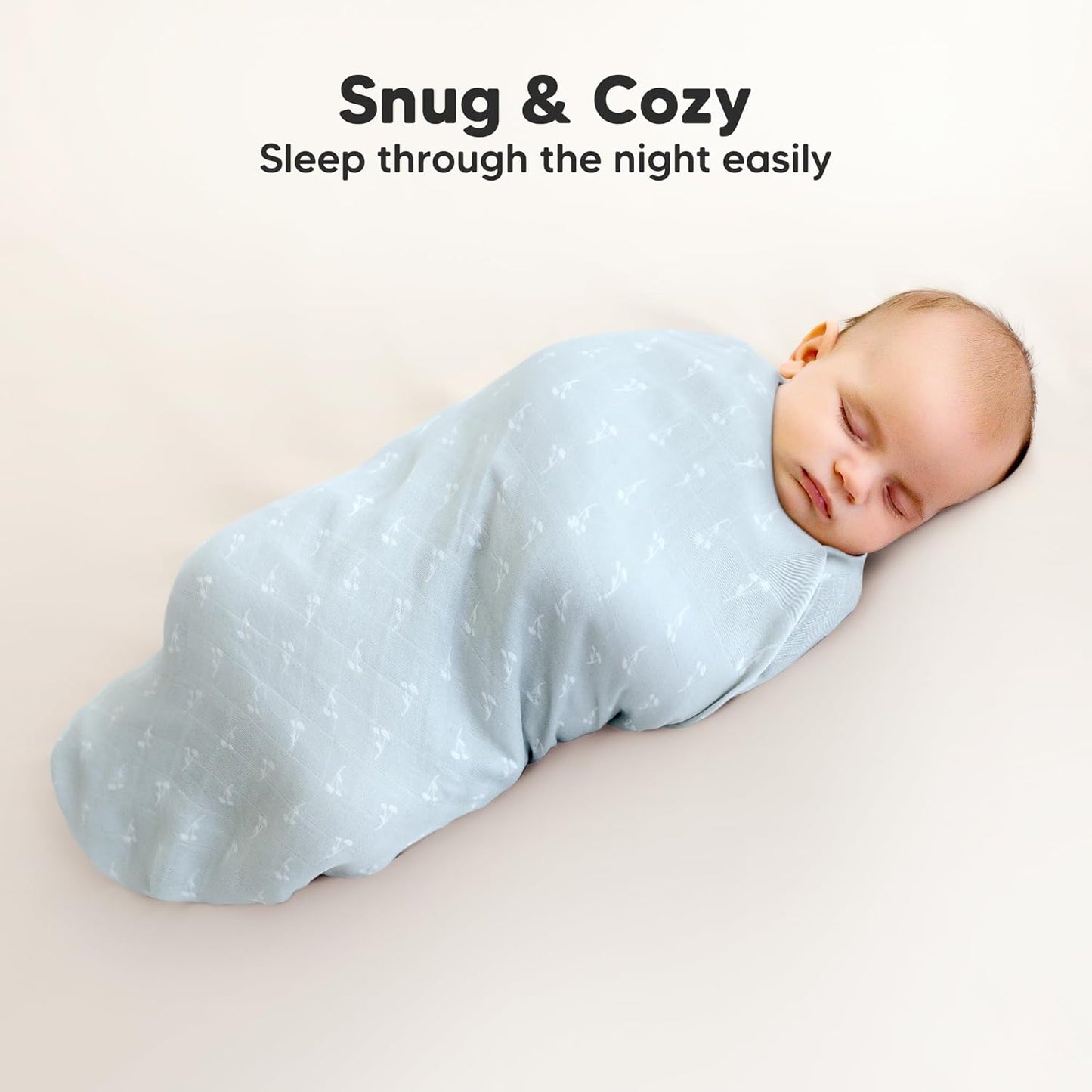 4-Pack Muslin Swaddle Blankets for Boys, Girls - Organic Baby Swaddles for Newborns, Soft & Breathable Receiving Baby Blankets for Girl, Boy, Neutral, Newborn Essentials Gift (Bloom)