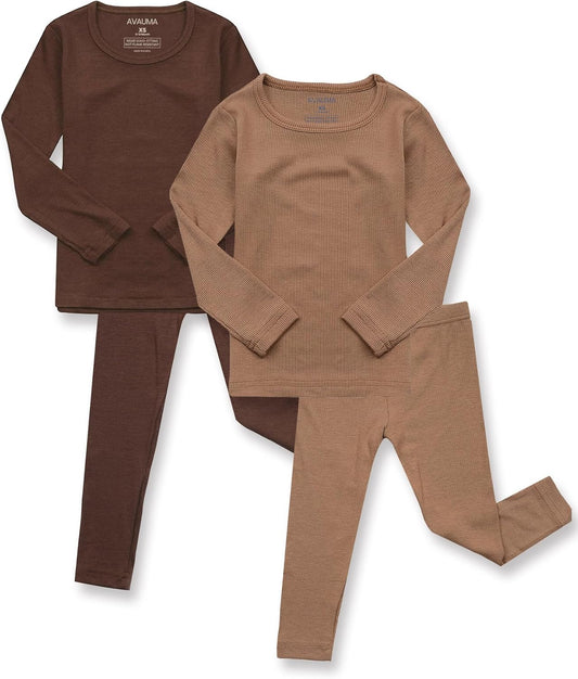 AVAUMA Baby Boys Girls Pajama Set Kids Toddler Snug fit Ribbed Sleepwear pjs for Daily Life Style