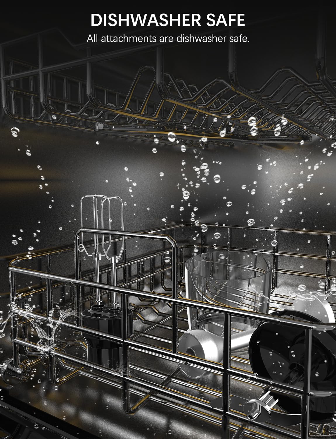 Immersion Blender Handheld GAVASTO Hand Blender,20 Speeds and Turbo Mode Hand Mixer, 3-in-1 Heavy Duty Copper Motor Stainless Steel