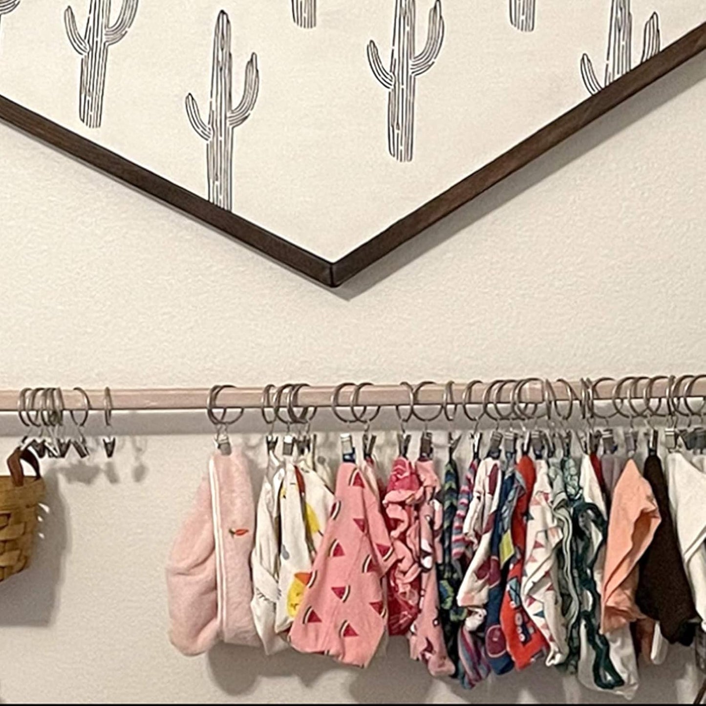 20 Pack Matte Silver Curtain Rings with Clips, Curtain Hooks Hangers Clip Rings for Hanging Drapes Bows Hat, Drapery Rings 1.77 in I D, Fits up to 1.5 in Diameter Curtain Rod.