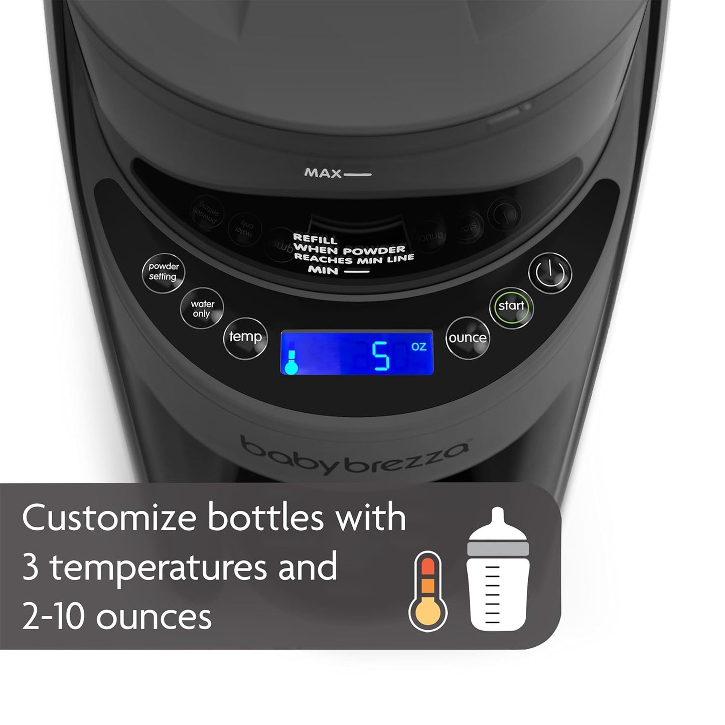Baby Brezza New and Improved Formula Pro Advanced Formula Dispenser Machine - Automatically Mix a Warm Formula Bottle Instantly - Easily Make Bottle with Automatic Powder Blending, Charcoal