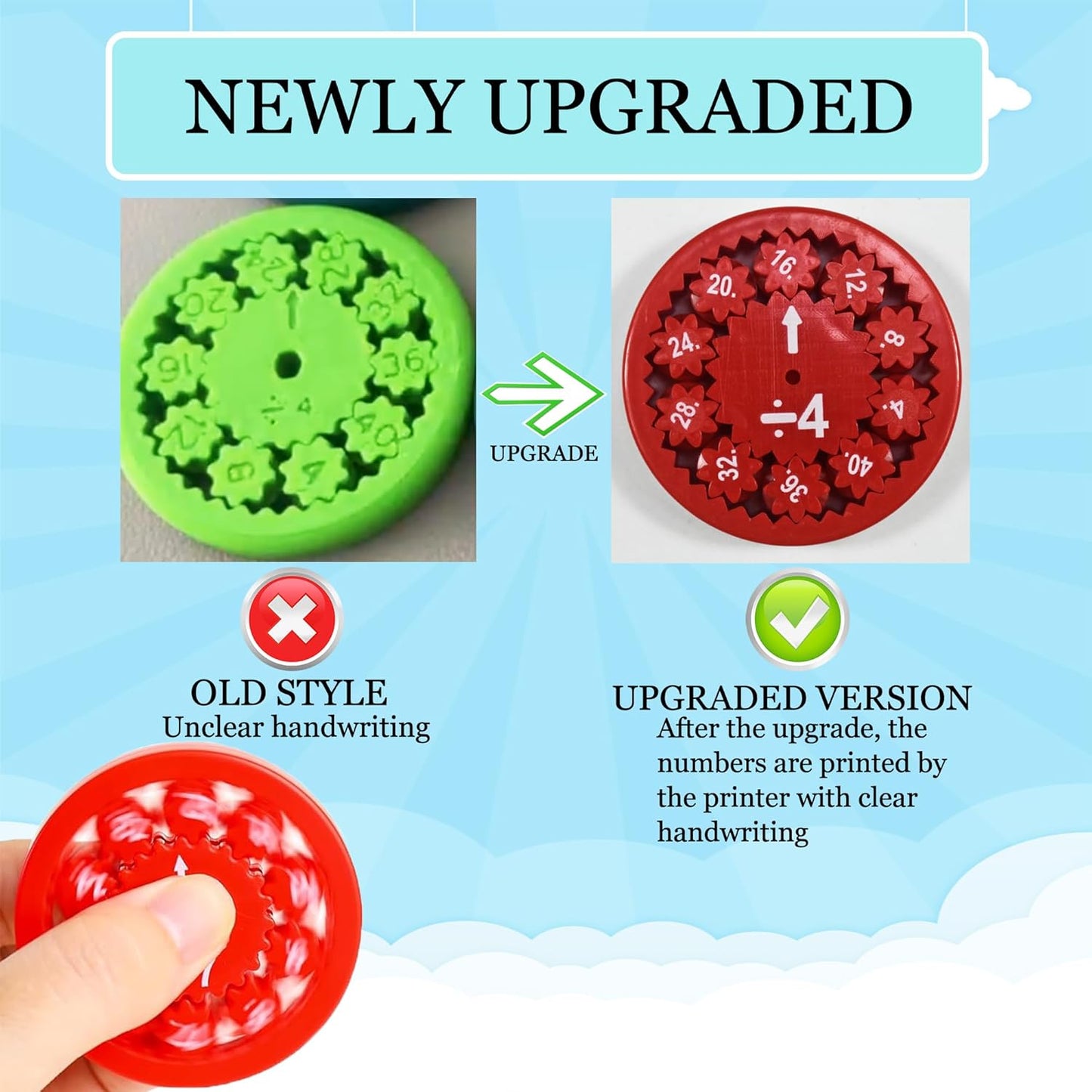 18 Pcs Math Fidget Spinner Math Facts Fidget Toys Fidget Spinners,Fun Early Education Math Fidget Spinners Gmaes,Fidget Spinner Learning Math Fidget Toy Game for Kids (Combination)