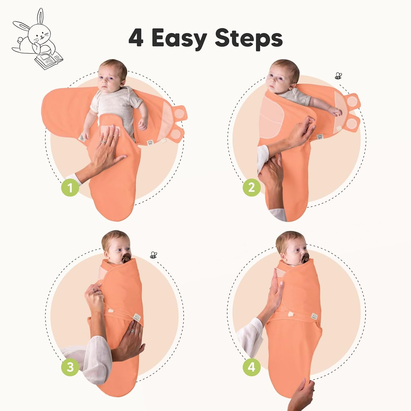 KeaBabies 3-Pack Organic Baby Swaddle Sleep Sacks - Swaddles for Newborns, Infant 0-3 Months, Baby Girls, Boys, Soft & Snug Newborn Sleep Sack, Nursery Swaddling Blankets (Vivacious)