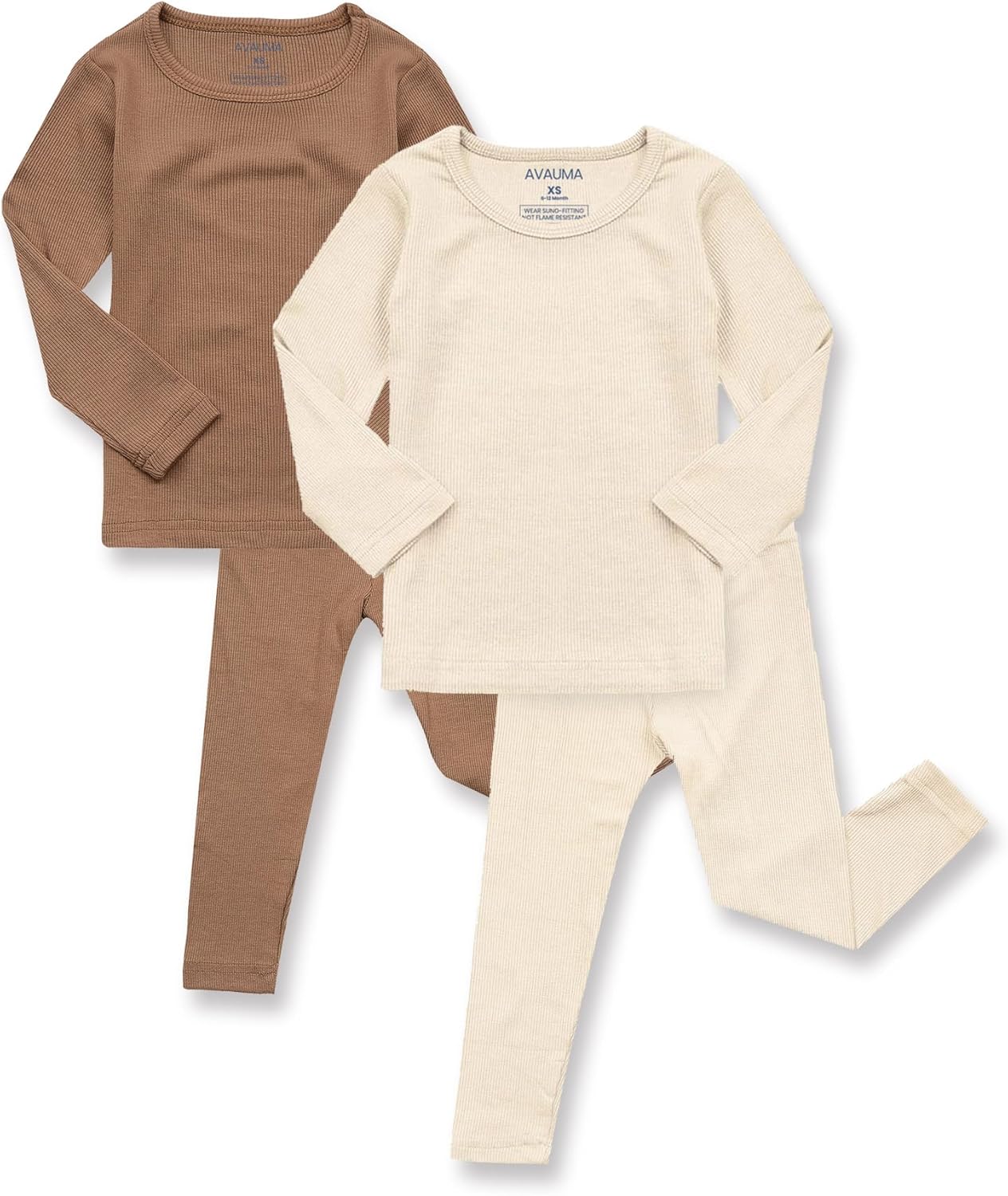 AVAUMA Baby Boys Girls Pajama Set Kids Toddler Snug fit Ribbed Sleepwear pjs for Daily Life Style