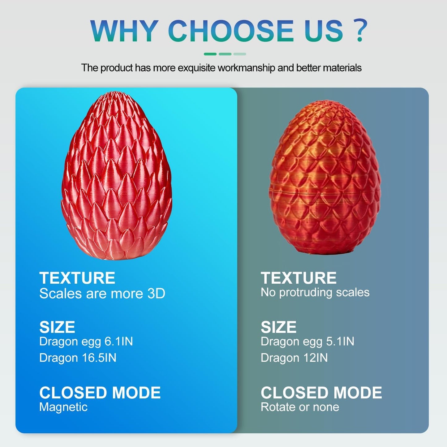 3D Printed Dragon with Dragon Egg 16.5'' Articulated Dragon Crystal Dragon Fidget Dragon Egg Toys Executive Desk Toys (Purple, Dragon Only)