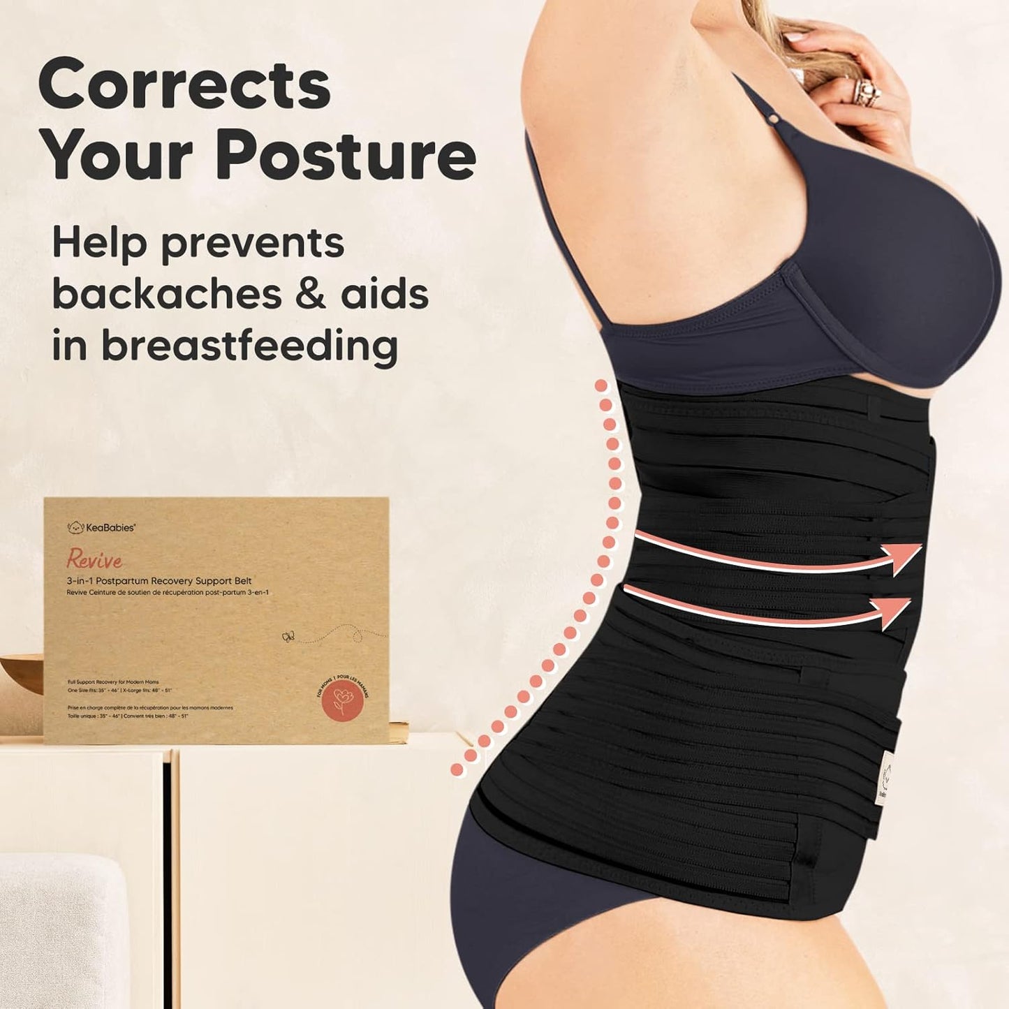 3 in 1 Postpartum Belly Support Recovery Wrap – Postpartum Belly Band, After Birth Brace, Slimming Girdles, Body Shaper Waist Shapewear, Post Surgery Pregnancy Belly Support Band (Midnight Black, XL)