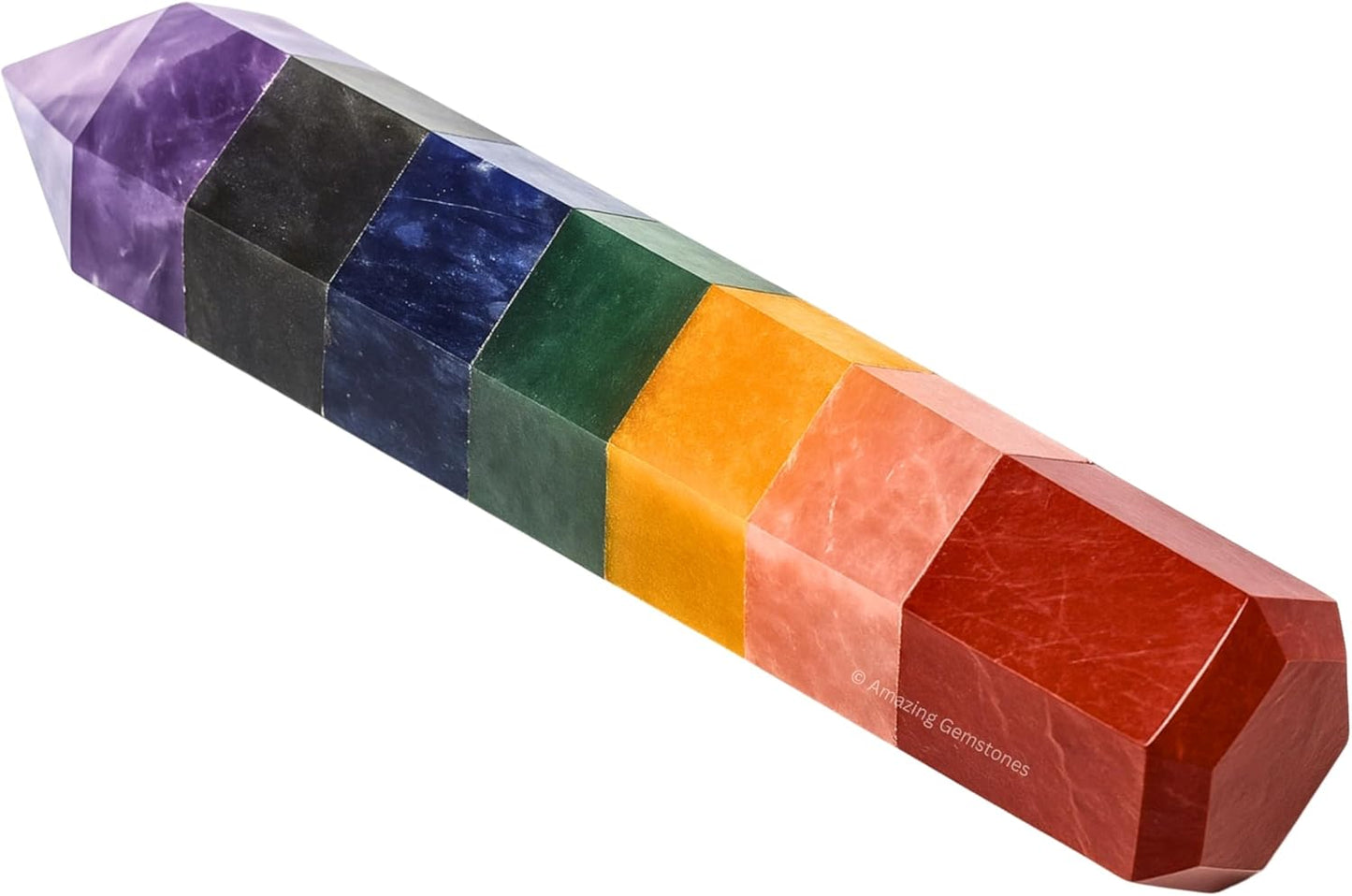 Amazing Gemstone 7 Chakra Crystal Towers ~ Natural Healing Crystal Point Obelisk for Reiki Healing and Crystal Grid (3" to 4" Inch)