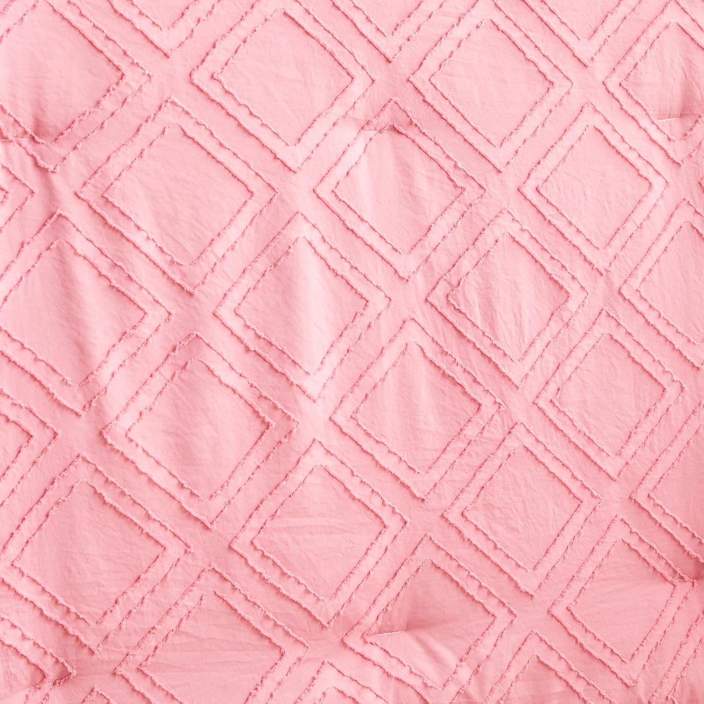 Tufted Ruffle Crib Bedding Set 3 Pieces Baby Boho Quilted Comforter with Fitted Sheet and Bed Skirt - Cute Ruffled Shabby Chic Baby Bedding Soft Blanket Design Pink