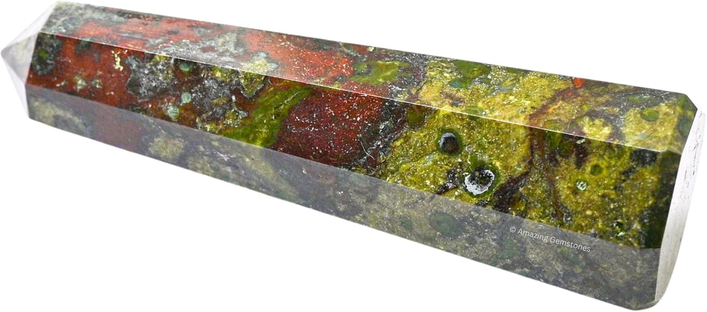 Amazing Gemstone Dragon Bloodstone Crystal Towers - Natural Healing Crystal Point Obelisk for Reiki Healing and Crystal Grid (2 Inch to 3 Inch)