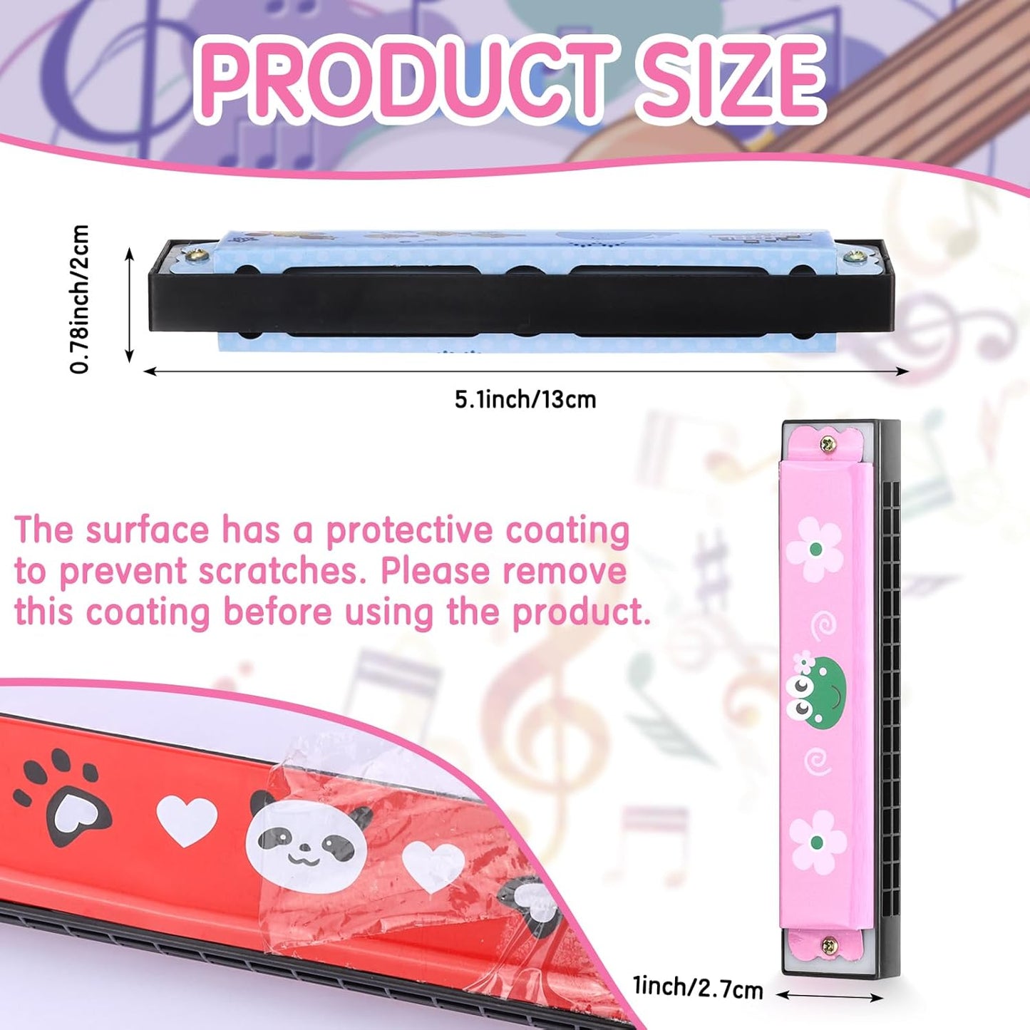 32 Pcs Harmonica, 16 Holes Cartoon Harmonica Toy with Double Row - Perfect for Adult Beginners' Musical Instrument Toy Gift, Birthday Parties, Christmas harmonicas