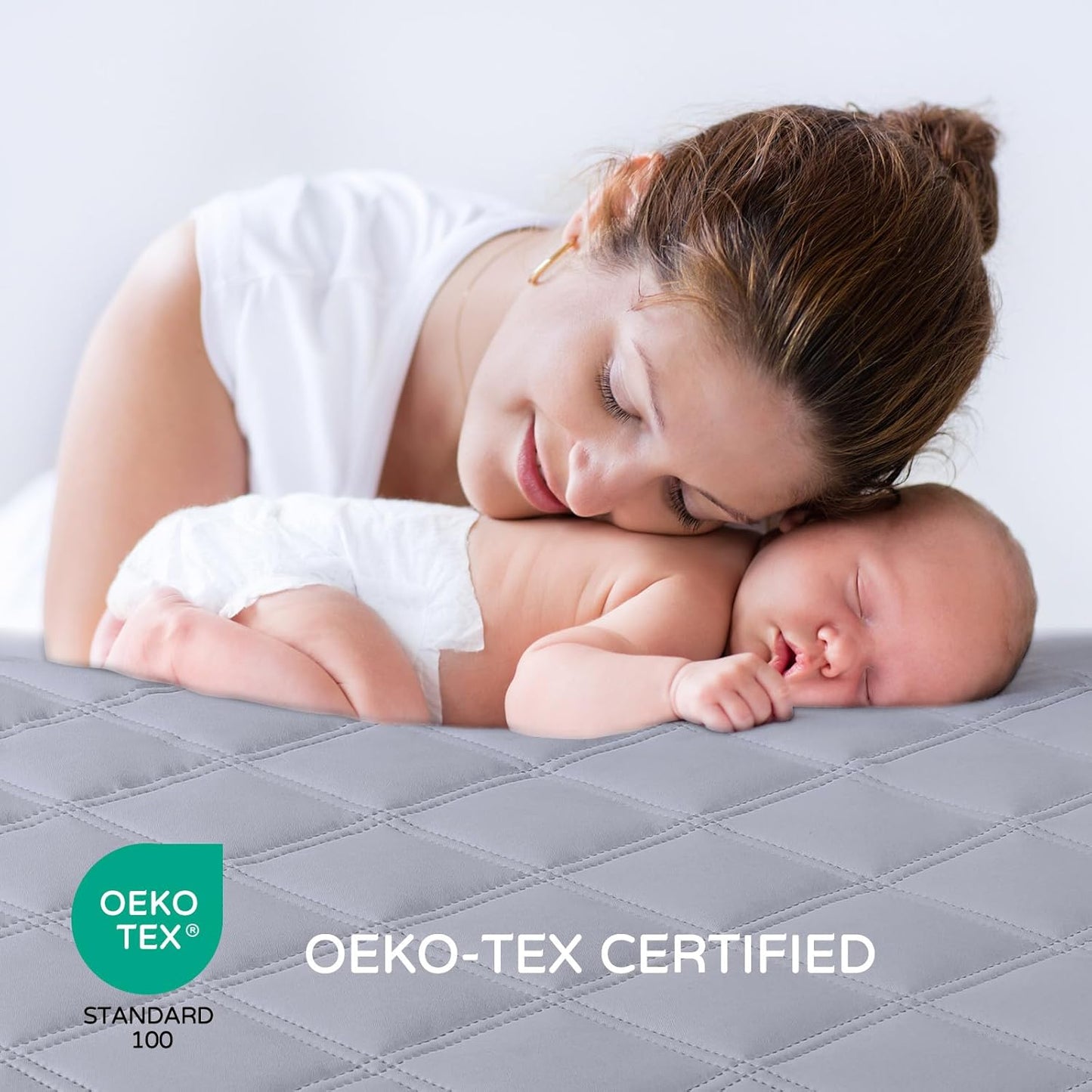 Yoofoss Waterproof Crib Mattress Protector 2 Pack, Quilted Crib Mattress Pad Cover Ultra Soft and Breathable, Machine Washable Toddler Mattress Protector for Standard Baby Crib Size 52''x28''