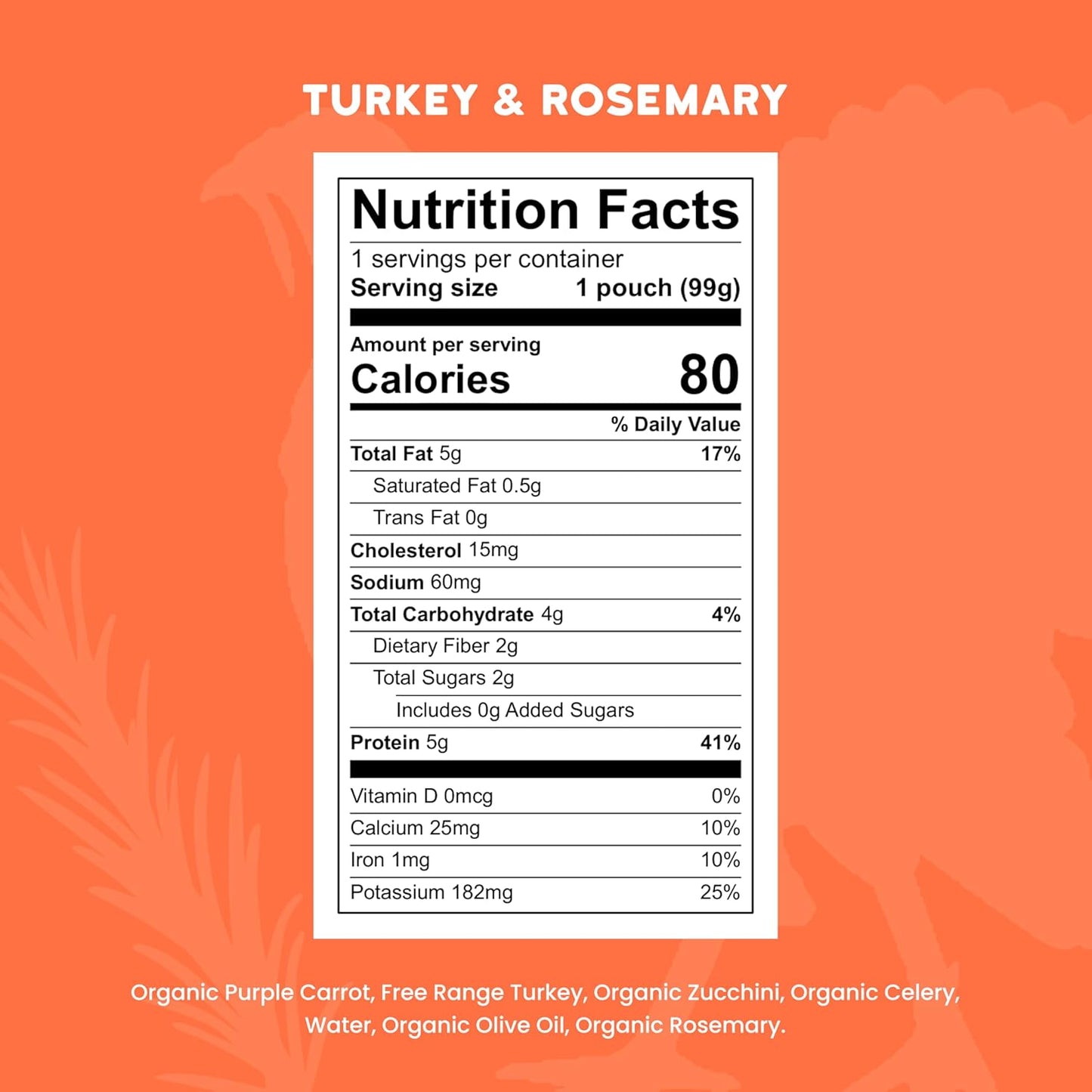 Serenity Kids 6+ Month Baby Food Puree Pouches with Ethically Sourced Meat & Organic Veggies - 3.5 Oz BPA-Free Pouch - Free Range Turkey, Rosemary, Carrot, Zucchini - 6-Pack Turkey Infant Food