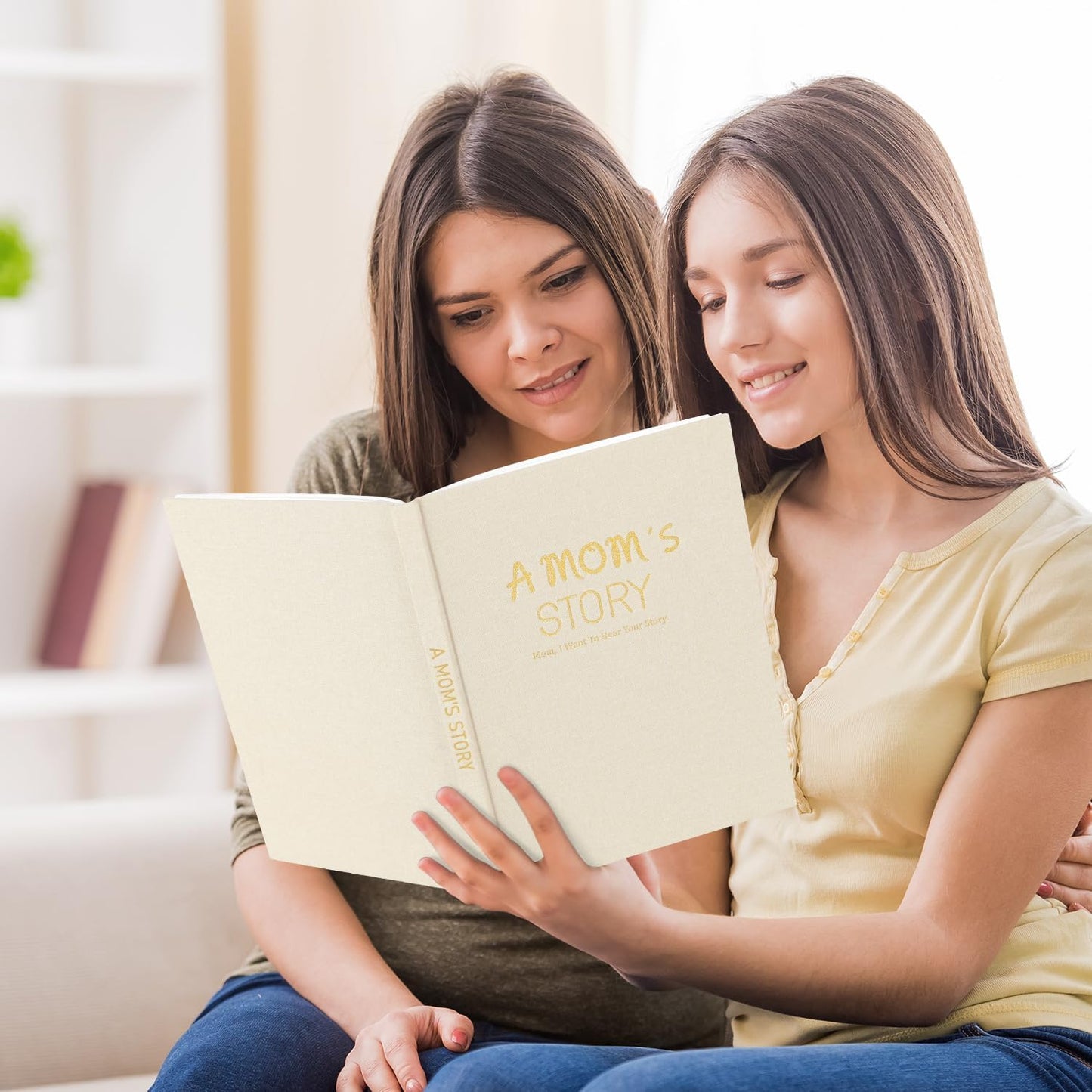 Artmag Mom's Life Story Journal Family Keepsake Book Linen Hardcover for Mom to Share Her Memories, with 250+ Prompt Questions Book Gift for Birthday Mother's Day Christmas (Beige)