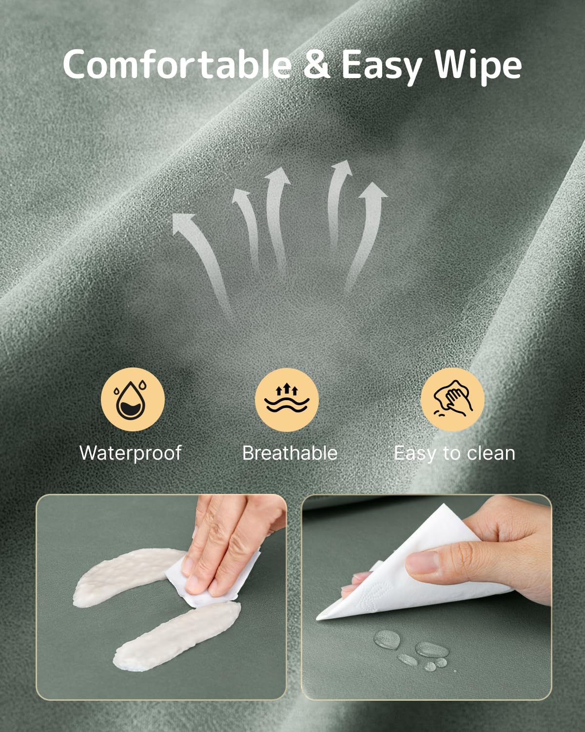 HOMEAL Booster Seat for Dining Table for Toddler Kid Baby, Adjustable Kids Breathable Booster Seat for Kitchen with Backrest and Adjustable Straps, Sage