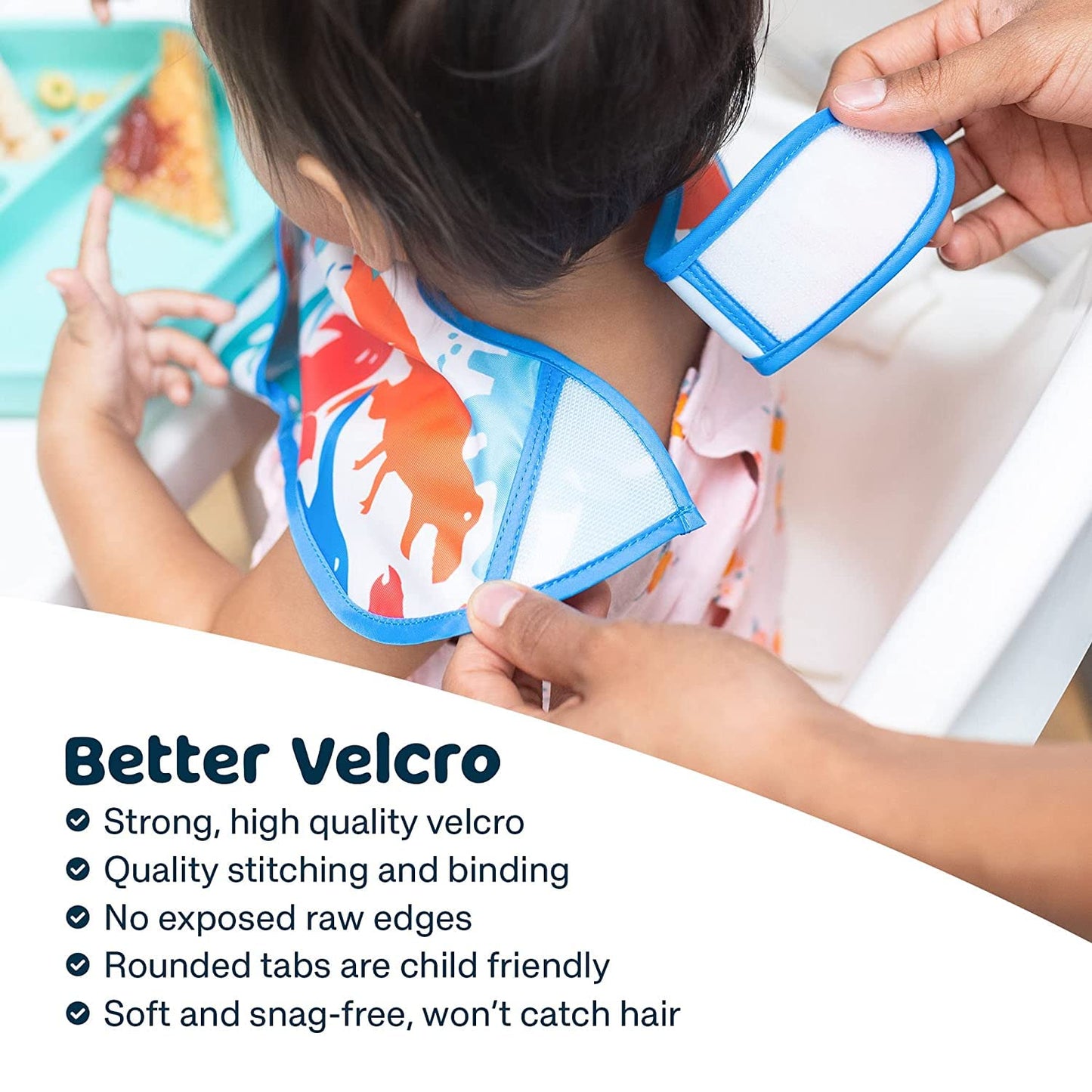 Tiny Twinkle Mess-Proof Baby Bib - Waterproof Bib for Baby Boy or Girl - Machine Washable - Adjustable Closure - PVC, BPA, & Phthalate Free - Great for Travel - Baby Food Bibs (3 Pack, Checkers Boy)