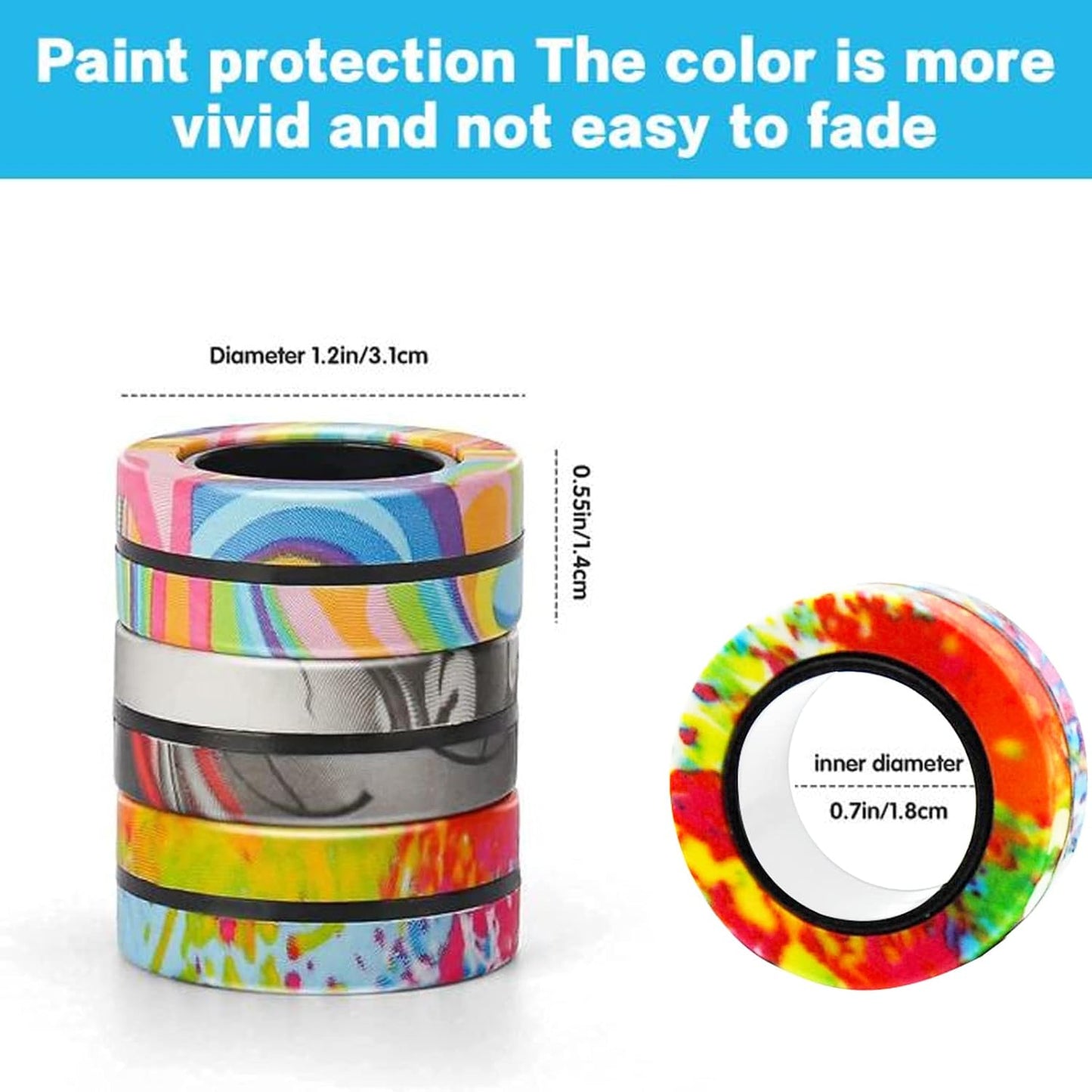 18Pcs Magnetic Rings Fidget Toys Spinner Set,Finger Magnet Rings Endless Hours of Fun ADHD Stress Relief Fidget Spinner for Relieve Anxiety Birthday for Adults Teens Kids