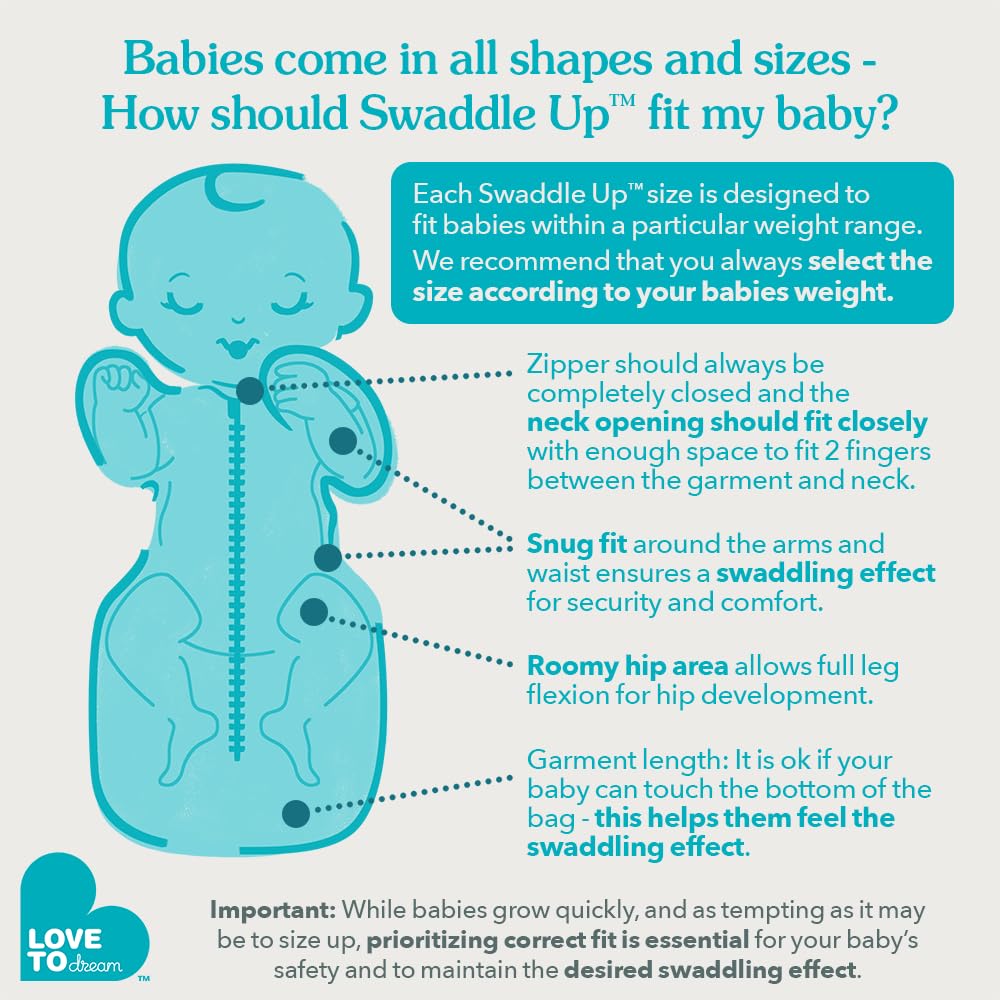 Love to Dream Swaddle UP, Baby Sleep Sack, Self-Soothing Swaddles for Newborns, Get Longer Sleep, Snug Fit Helps Calm Startle Reflex, New Born Essentials for Baby, 1.0 TOG, 13-19 lbs, Dreamer