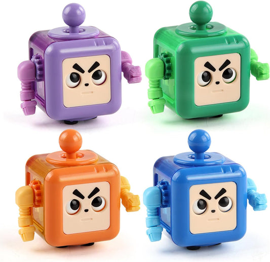 4P Fidget Robot Cube Fidget Toy, Magic Cube Stress and Anxiety Relief Toys, Fidgets Robot Cube Fidget Toy Cube Relaxing Hand-Held for Adults, Killing Time Cool Fidget Block for ADD/ADHD/OCD