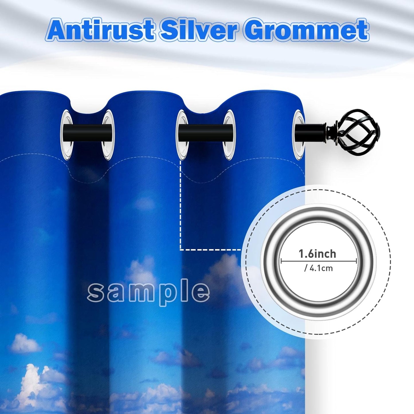 Aimego Galaxy Blackout Curtains Outer Space Universe Nebula Night Starry Window Drapes Decor for Kids Boys Teens Bedroom Living Roomm Grommet Room Darkening Curtains 2 Panel Set, 42"X84"