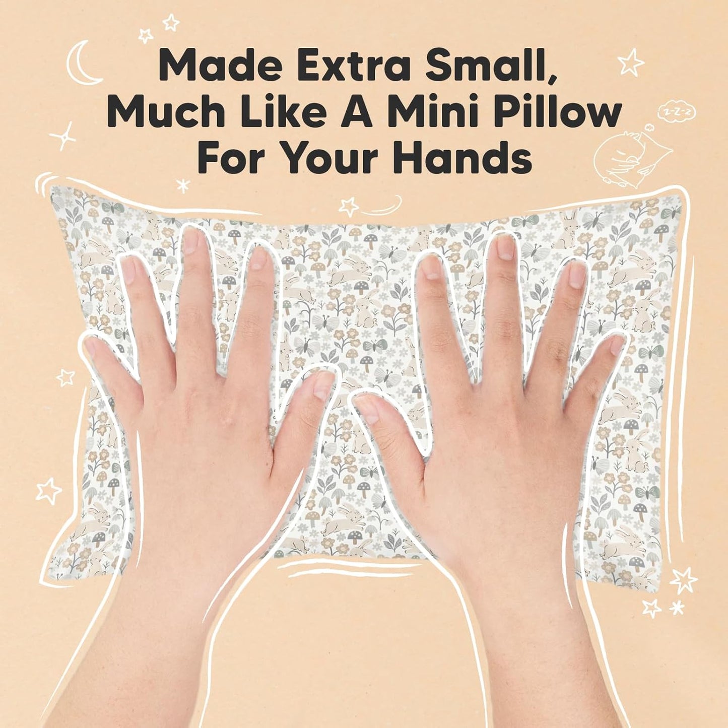 Mini Toddler Pillow with Pillowcase - 9x13 My Little Dreamy Travel Kids Pillow for Sleeping, Toddler Bed, Small, Tiny, Organic Cotton Pillowcase, Soft & Breathable, Kids 2-4 Years Old (Prairie)