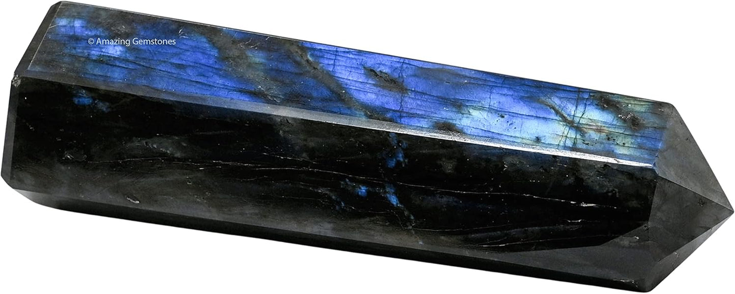Amazing Gemstone Large Labradorite Crystal Towers ~ Natural Healing Crystal Point Obelisk for Reiki Healing and Crystal Grid (5.5 to 6 INCH)