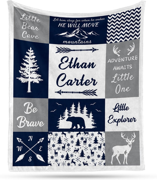 Ship Next Day, Personalized Baby Blankets - Printed in USA, Custom Name Blanket, Baby Blanket with Name, Ultra-Soft Cozy Fleece Blankets, Gifts for Baby Newborn Toddlers Boys & Girls Kids