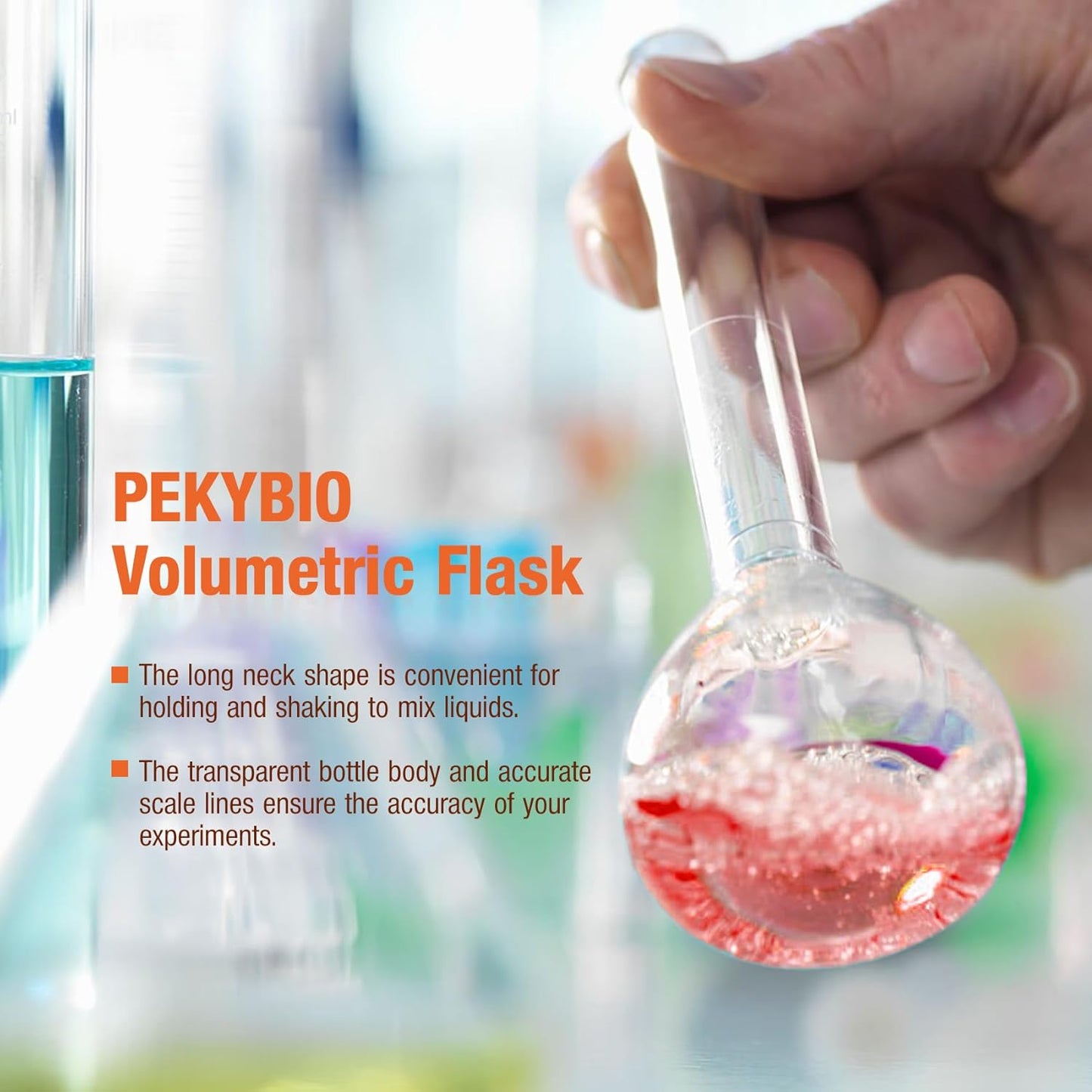 25ML Volumetric Flask Set|ASTM Class A 3.3 Borosilicate Glass|Polypropylene Stopper|White Graduation|for Analytical Chemistry Work|2PCS