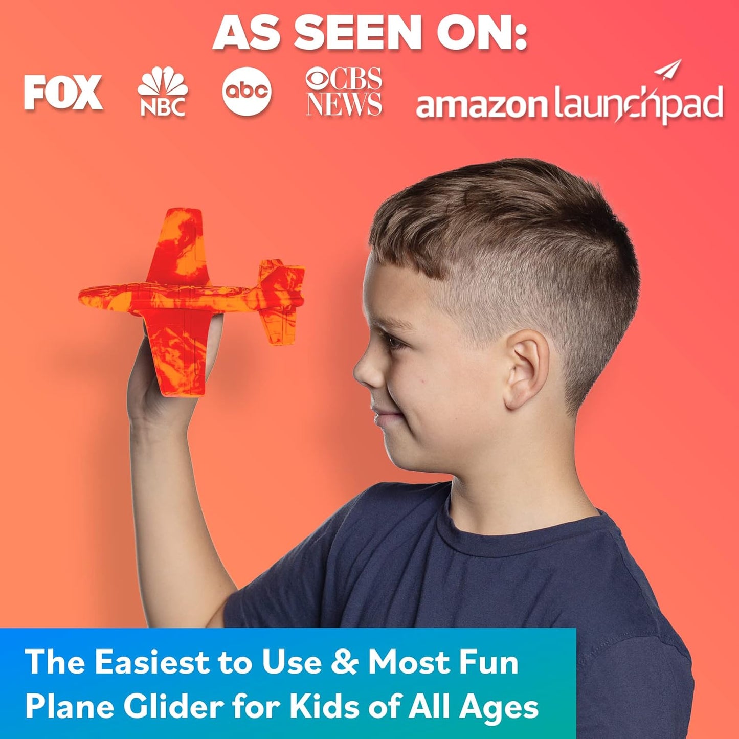 Airplane Toy Foam Glider Plane for Kids: Best Outdoor Beach Toys for Boys & Girls - Pool Toys for Kids & Fun Flying Gliders Easy Throwing Air Planes - 4 Year Old Boy Birthday Gift 5 6 7 8 9 2-4 8-13