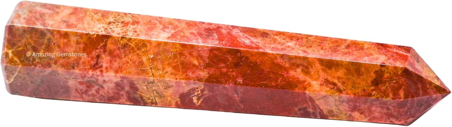 Amazing Gemstone Brecciated Jasper Crystal Towers ~ Natural Healing Crystal Point Obelisk for Reiki Healing and Crystal Grid (3- Inch)