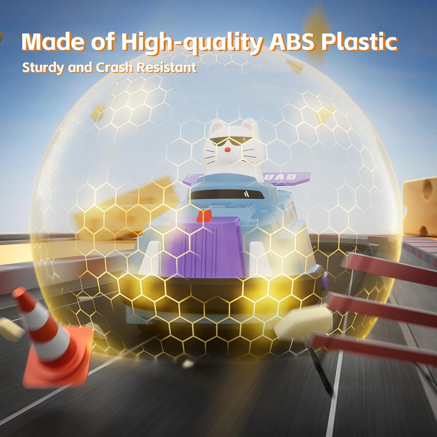 2 Pack Remote Control Car, RC Ejecting Bumper Car for Kids, Cat and Rat War Cheese Bumper Car, Car Toys for Ages 5-7, Christmas Birthday Gifts Toys for 3 4 5 6+ Year Old Boys Girls