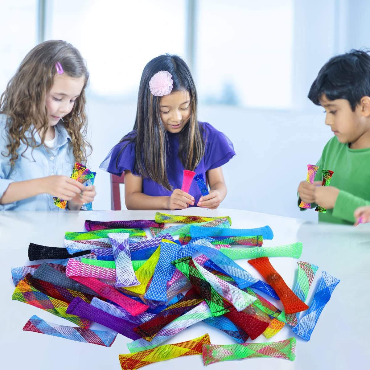 42 Pack Marble Mesh Fidget Toys,Fidget Toy Mesh and Marble Stress Relieve and Anxiety for Children and Adults, Stress Relieve Toy, Focus Enhance