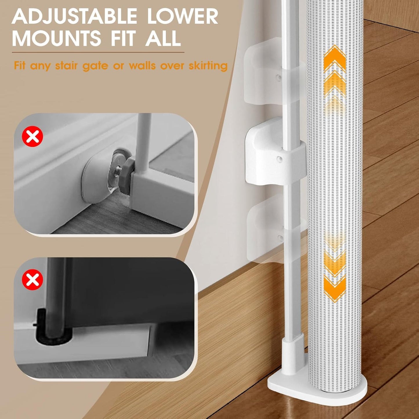 HOMEAL 120inch Retractable Baby Gate Extra Wide, Large Openings Safety Baby Gate, Long Retractable Mesh Dog Gate for Stairs, Doorways, Hallways, Indoor, Outdoor(White, Width Up to 120")