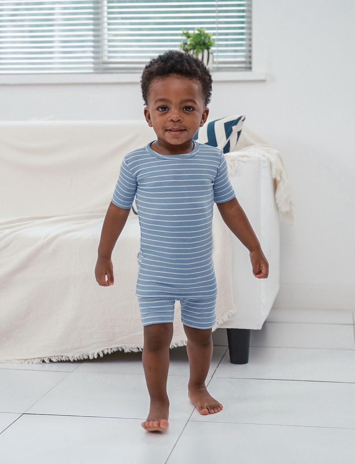 AVAUMA Stripe Pattern Baby Boys Girls Pajama Set Kids Toddler Snug fit Ribbed Sleepwear pjs for Daily Life Style