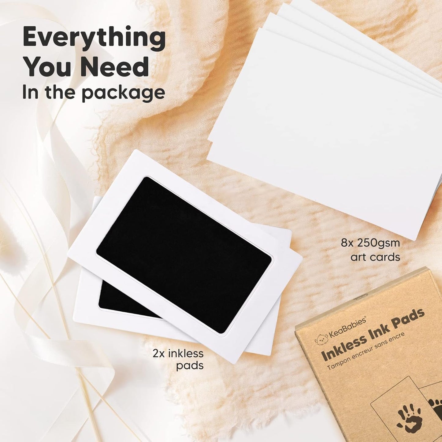 2-Pack Inkless Baby Hand and Footprint Kit - Mess Free Ink Pad for Newborn Keepsake, Dog Nose & Paw Print Kit, Clean Touch Ink Pad for Baby Hand & Footprints, Ideal New Mom Gifts (Jet Black)