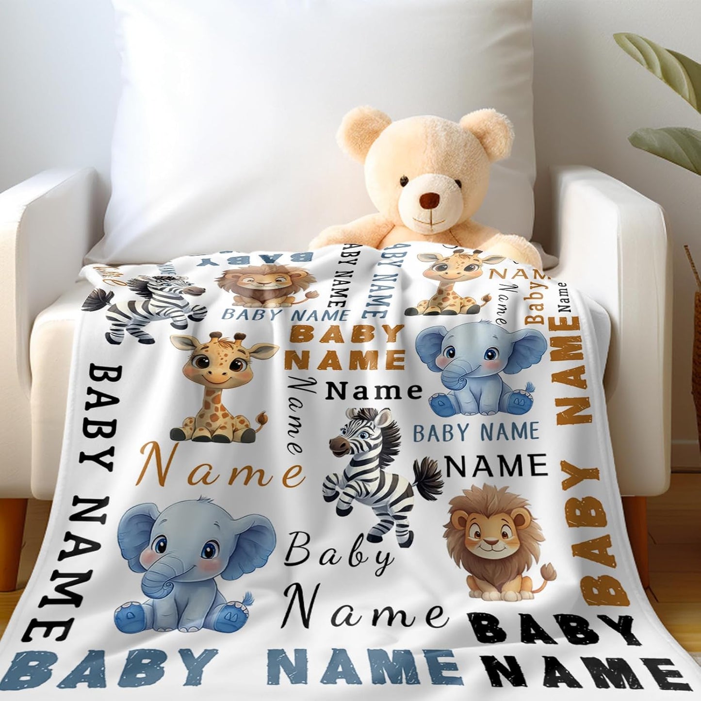 Ship Next Day, Custom Name Blanket - Printed in USA, Personalized Baby Blankets for Girls, Baby Blanket with Name, Ultra-Soft Cozy Fleece Blankets, Gifts for Boys & Girls Kids Teen Girl New Mom