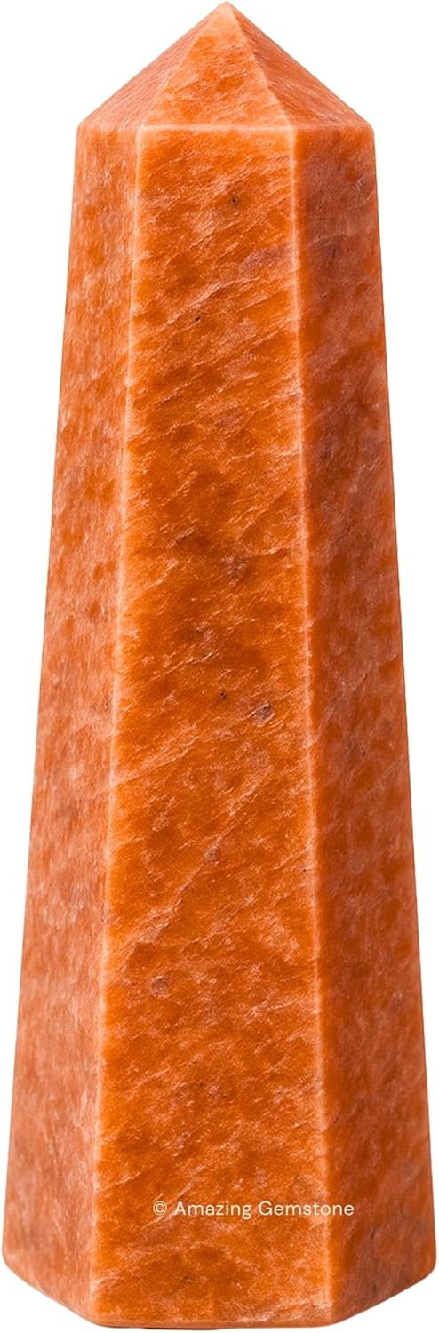 Amazing Gemstone Peach Moonstone Crystal Towers ~ Natural Healing Crystal Point Obelisk for Reiki Healing and Crystal Grid (3- Inch)