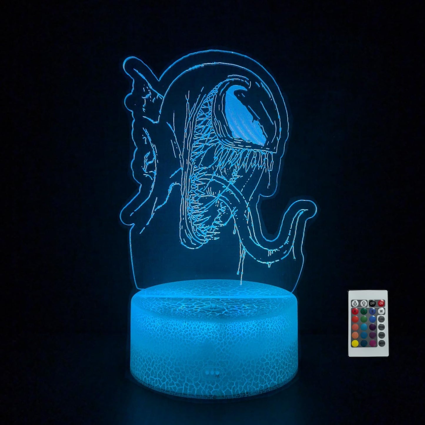 3D Night Light, Alien Monster Illusion Table Lamp with 16 Colors Remote Control Touch Lamp LED USB Night Light Desk Lamps Room Decorations Home Decor Holiday Birthday Light