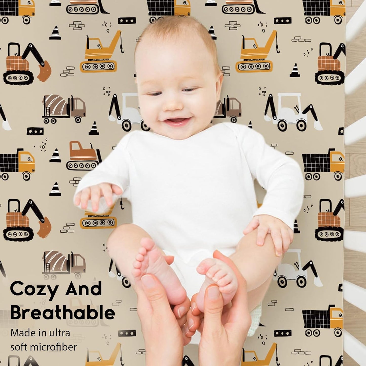 Yoofoss Baby Crib Sheets for Boys Girls, Fitted Crib Sheet 2 Pack for Standard Crib and Toddler Mattress, Super Soft Microfiber Baby Sheet 28x52x8in(Brown+Stripe)