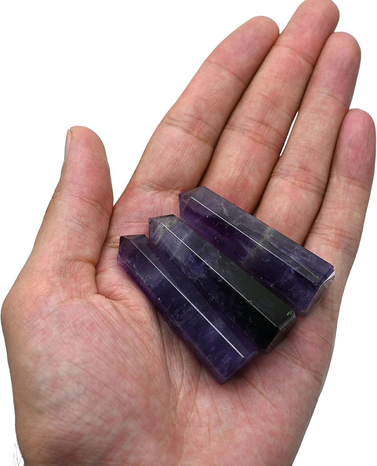 Amazing Gemstone Set of 4 Lapis Lazuli, Tiger Eye, Amethyst, Rose Quartz Crystal Towers - Natural Healing Crystal Point Obelisk for Reiki Healing and Crystal Grid (2 Inch to 3 Inch)