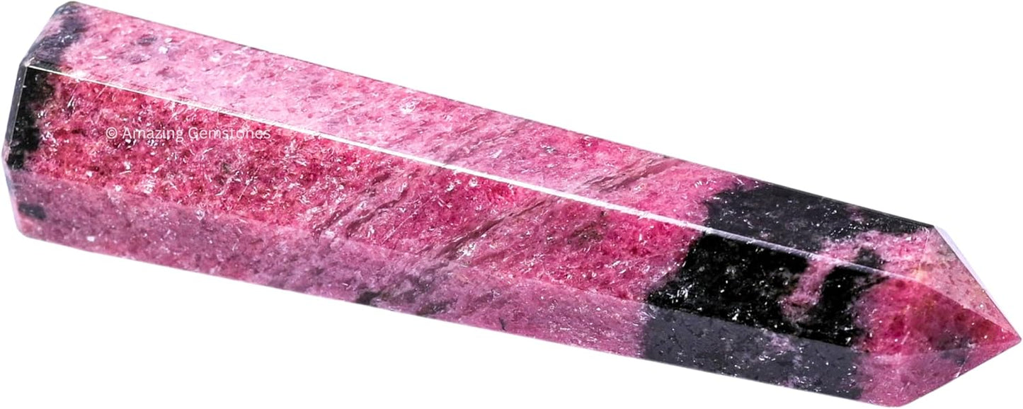 Amazing Gemstone Rhodonite Crystal Towers - Natural Healing Crystal Point Obelisk for Reiki Healing and Crystal Grid (2 Inch to 3 Inch)
