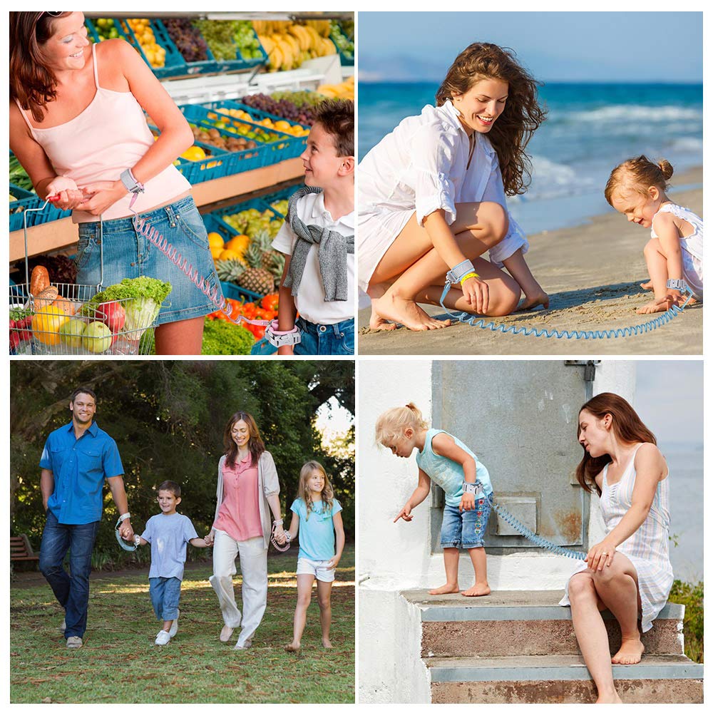 Anti Lost Wrist Link (8.2ft), Socub Toddler Leash Wrist for Child Safety with Key Lock, Safety Wrist Link for Kids, Pink