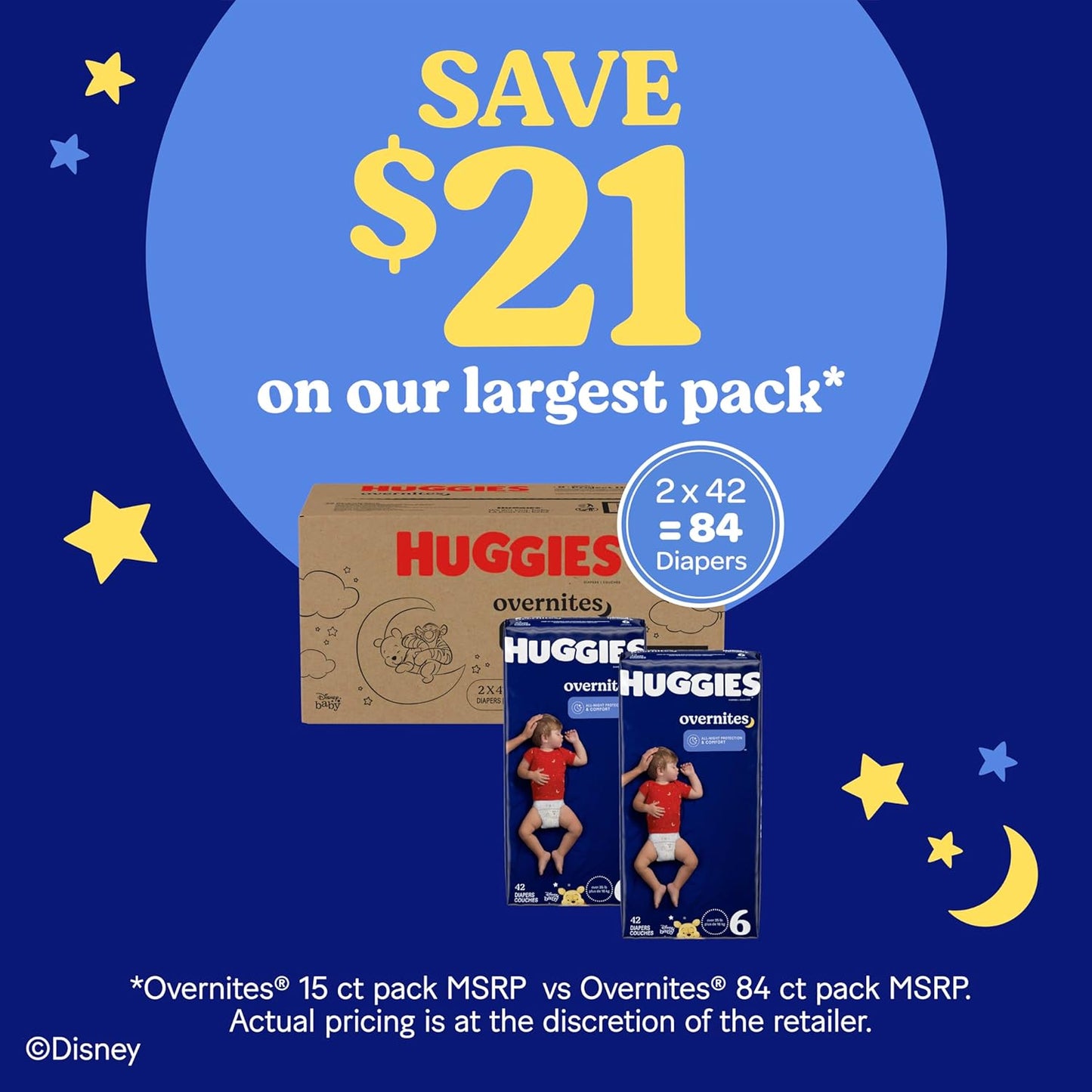 Huggies Size 6 Overnites Baby Diapers: Overnight Diapers, Size 6 (35+ lbs), 72 Ct, Packaging May Vary