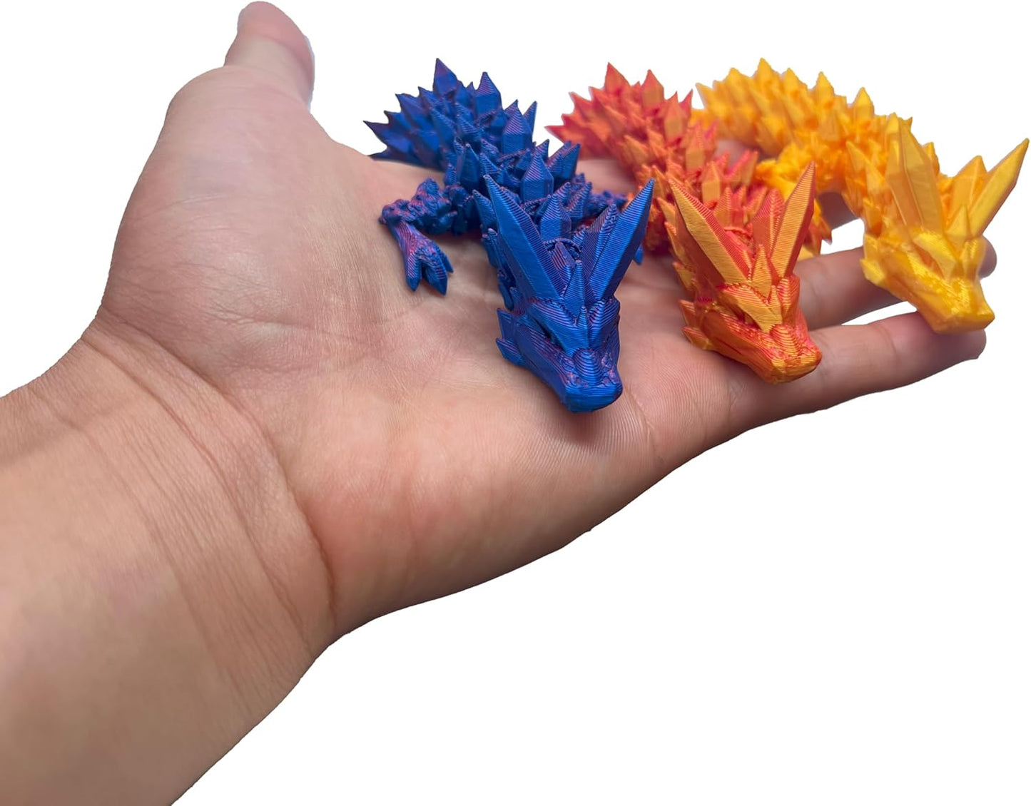 3D Printed Dragon Fidget Toy, Full Articulated Dragon Crystal Dragon, Home Office Decor Executive Desk Toys, Fidget Toys for ADHD (Color 2)