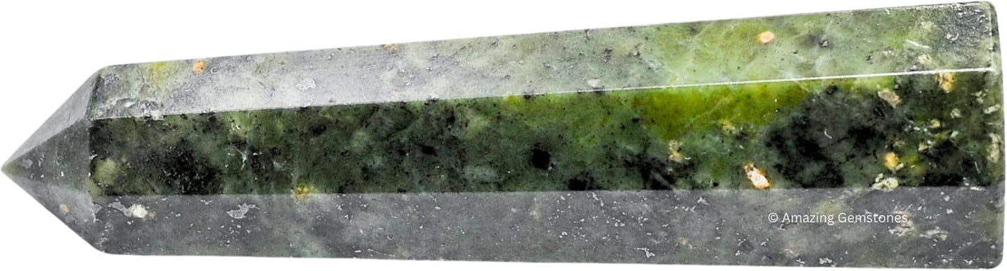 Amazing Gemstone Green Jade Crystal Towers - Natural Healing Crystal Point Obelisk for Reiki Healing and Crystal Grid (3 Inch)