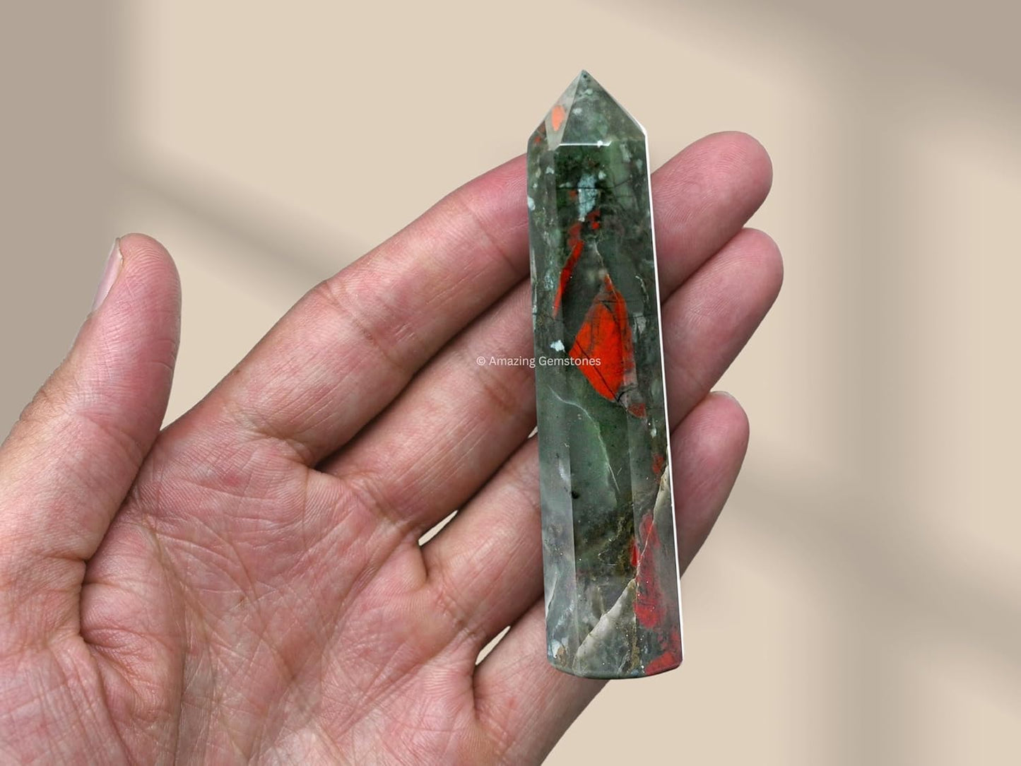 Amazing Gemstone African Bloodstone Crystal Towers ~ Natural Healing Crystal Point Obelisk for Reiki Healing and Crystal Grid (3- Inch)